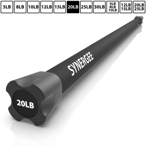 Synergee Workout Bar 20lb Padded Weighted Bars Body Bar Toning