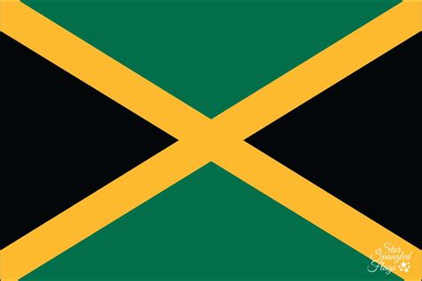Two of them green (top and bottom). Flag of Jamaica for sale, Nylon, Buy - Star Spangled Flags