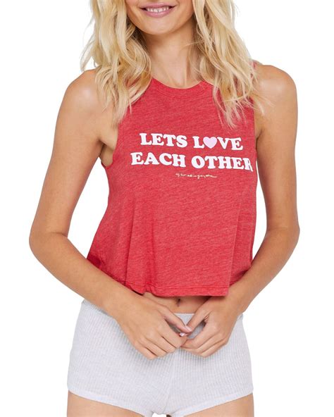 SPIRITUAL GANGSTER LETS LOVE EACH OTHER CROPPED SLOGAN TANK TOP