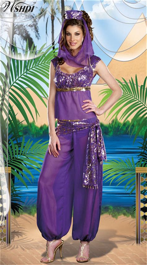 5pcs Purple Sexy Arabic Belly Dance Costume Halloween Cosplay Wedding