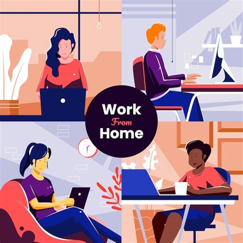 Premium Vector Employees Working From Home
