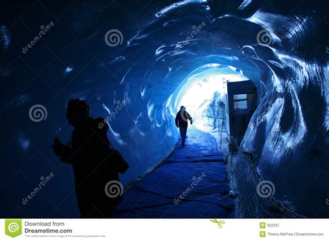 Ice Tunnel Stock Image Image Of Exit Cave Blue Tourist 922337