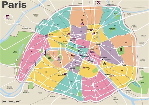 Paris Attractions Map Map Of Paris Attractions France