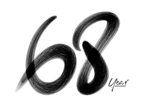 68 Years Anniversary Celebration Vector Template 68 Years Logo Design