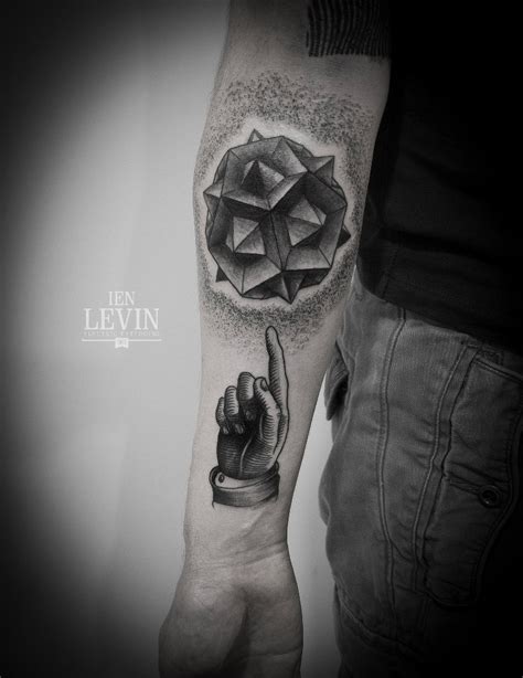 Abstract Pointing Finger Dotwork Tattoo By Ien Levin Best Tattoo