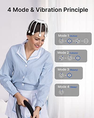 renpho electric head scalp massager with 10 vibration contacts 4 modes wireless portable head
