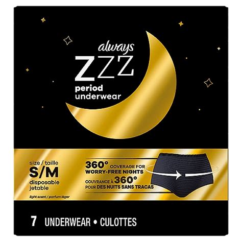 Always Zzz Overnight Disposable Period Underwear For Women Size Sm