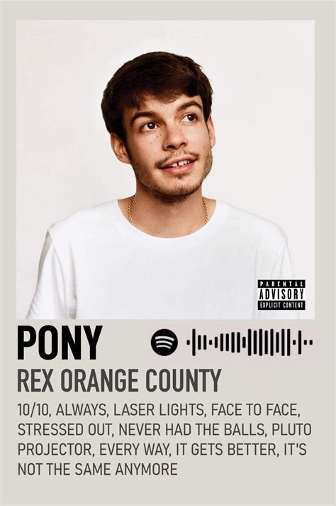Pony Rex Orange County By Kian Music Poster Design Picture Collage