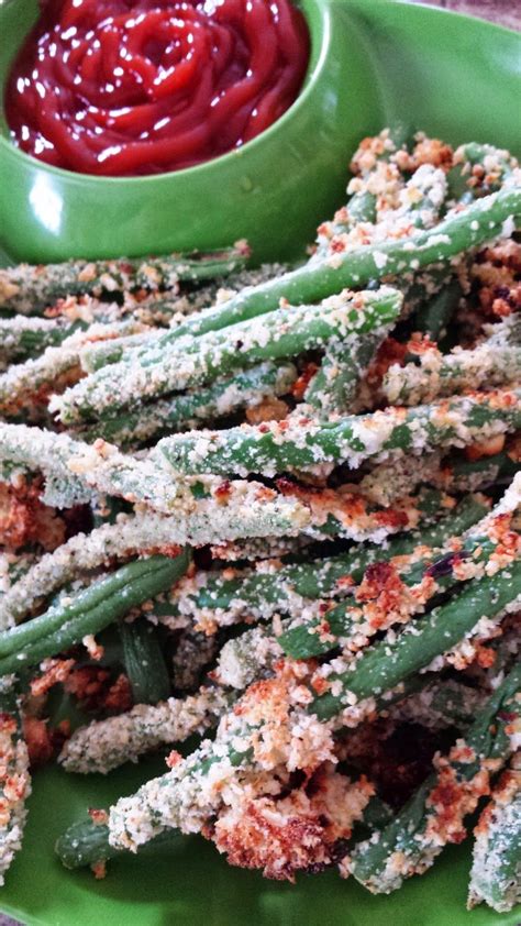 Green bean fries have become a popular appetizer item at many restaurants. Baked Green Bean Fries | Baked green beans, Green beans ...