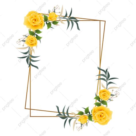 Yellow Rose Bouquet Vector Hd Png Images Border With Vector Yellow
