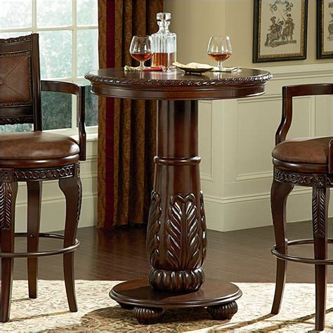 Steve Silver Company Antoinette Wood Top Round Pub Table In Cherry