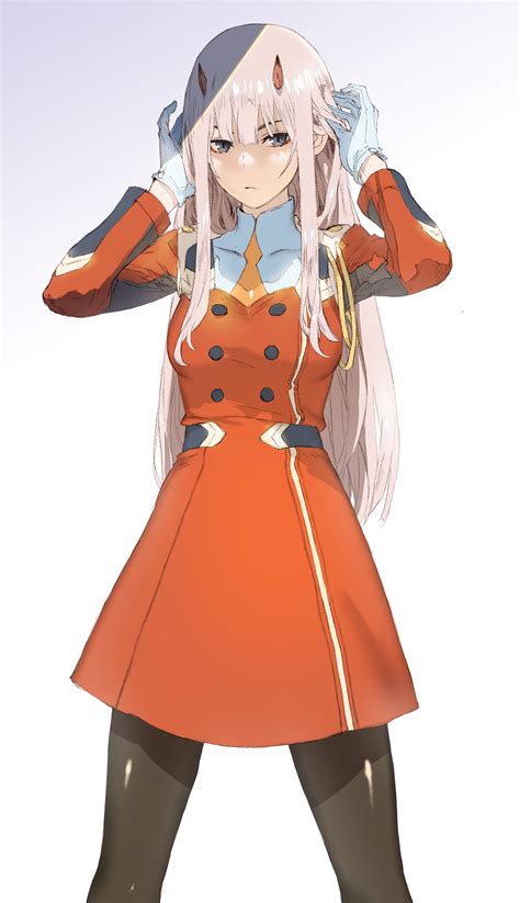 배경 화면 Darling In The Franxx 애니메이션 소녀들 핑크 머리카락 Zero Two Darling In