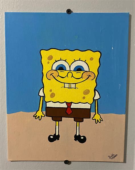 Spongebob Squarepants Acrylic Painting Etsy