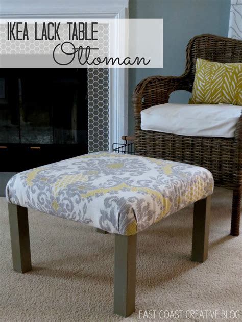 If you want, you can also repurpose simple lack desk and make it function like a tufted ottoman. Ikea Lack Ottoman {Ikea Hack}