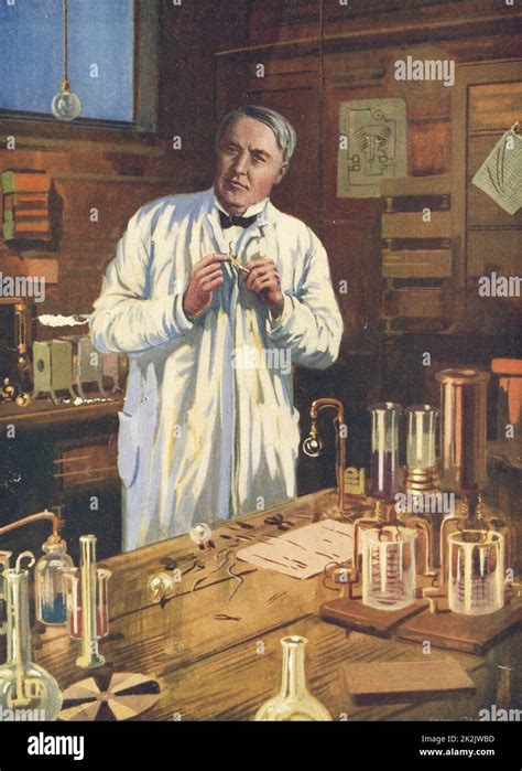 Thomas Alva Edison 1847 1931 American Inventor At Work On