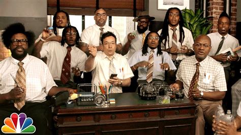 Jimmy Fallon Migos And The Roots Sing Bad And Boujee W Office Supplies Youtube