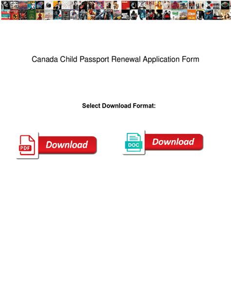 Fillable Online Canada Child Passport Renewal Application Form Canada