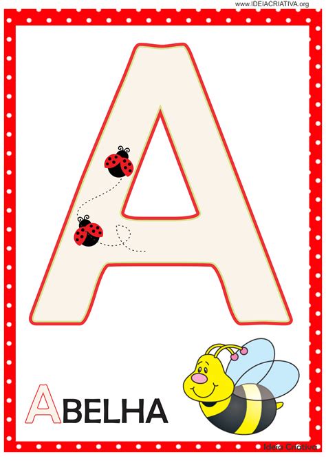Alfabeto Joaninha Para Imprimir Grátis Cartões Do Alfabeto Alfabeto