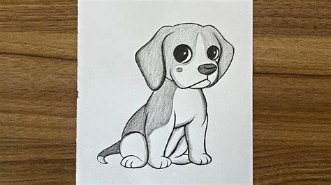 Step By Step Tutorial Easy Cute Dog Pencil Drawing For Beginners