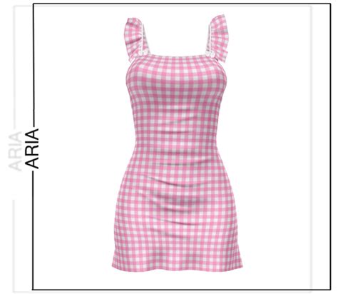 Second Life Marketplace Aria Pink Plaid Kate Tiny Bows Dress Ebody