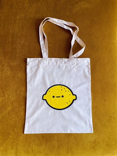 Lemon Tote Bag Cute Totebag Etsy