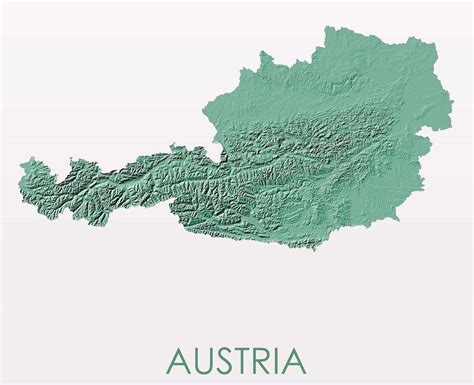 Hillshade Map Of Austria Map Topographic Map Austria
