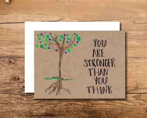 Unique Encouragement Card You Are Stronger Than You Think By Everydaysummit On Etsy