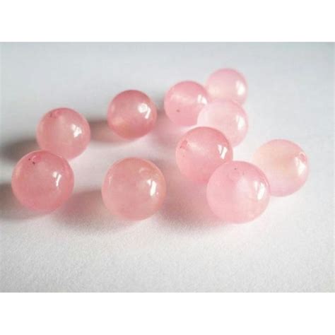 10 Perles Jade Naturelle Rose Pale 10mm Perle Semi Précieuse Bijoux