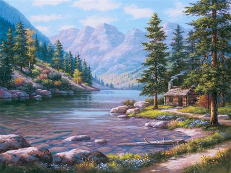 Frameless River Landscape Diy Digital Painting By Numbers Kits Hand Painted Oil Painting Unique