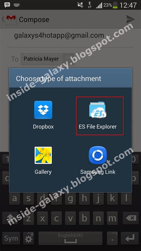 Inside Galaxy Samsung Galaxy S4 How To Attach Any File Types Into