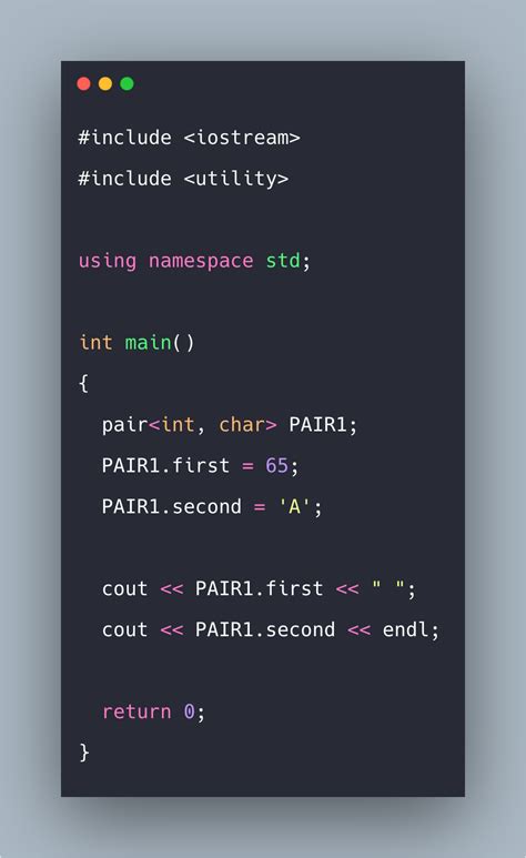 Pair In C++ Example | C++ Pair Program