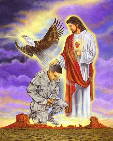 Painting Of Jesus Praying For Soldiers Protection Jesus Painting