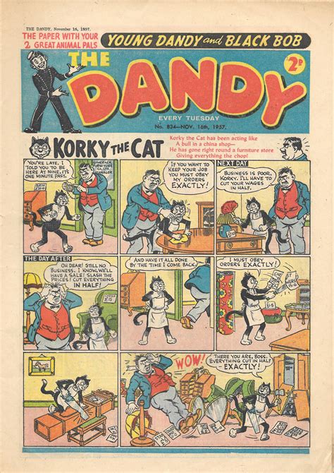 The Dandy 834 November 16th 1957 Old Comics Comics Dandy