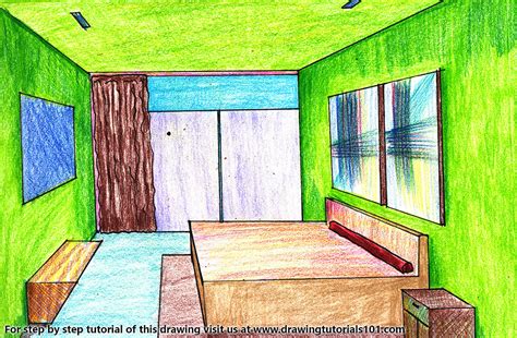 One Point Perspective Bedroom Step By Step Tutorial On Bit Flickr