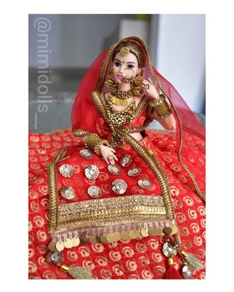 Indian Bride Doll Indian Bride Groom Dolls Indian Wedding Etsy Barbie Bride Dress Barbie