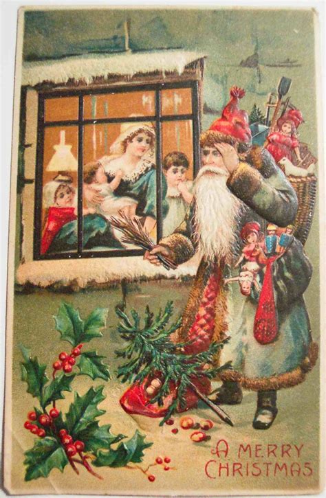 Vintage Christmas Card Public Domain Session Eve And Easter Vintage