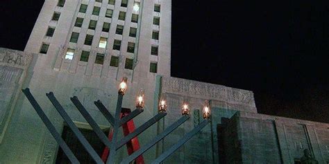 Menorah Lit For Hanukkah At State Capitol