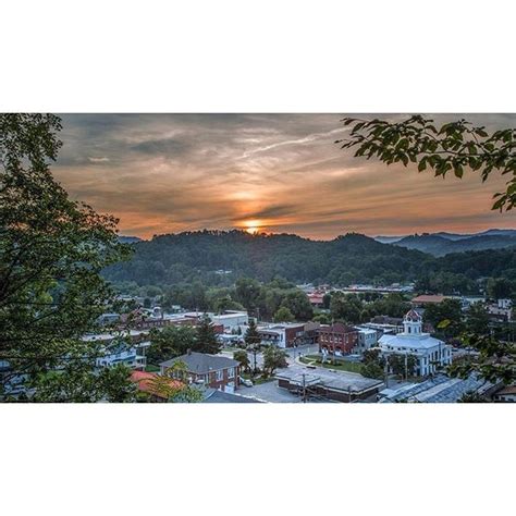 Overlooking Downtown Bryson City Swain County North Carolina By John