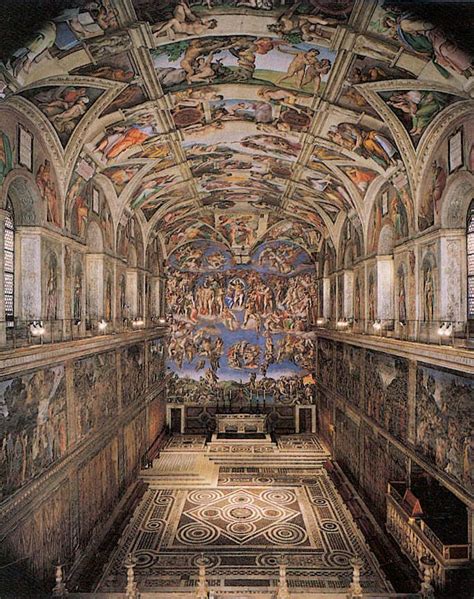 It was with a lot of displeasure that we began work on the ceiling. Sistine Chapel ceiling and altar wall frescoes. Vatican ...