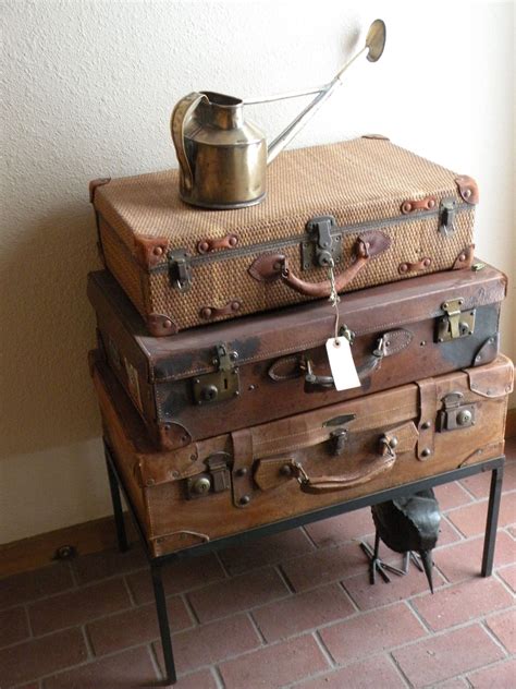 Old Suitcases And Antique Watering Can Suitcase Decor Old Suitcases