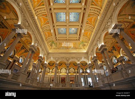 The Great Hall In The Library Of Congress Washington Dc Usa Stock