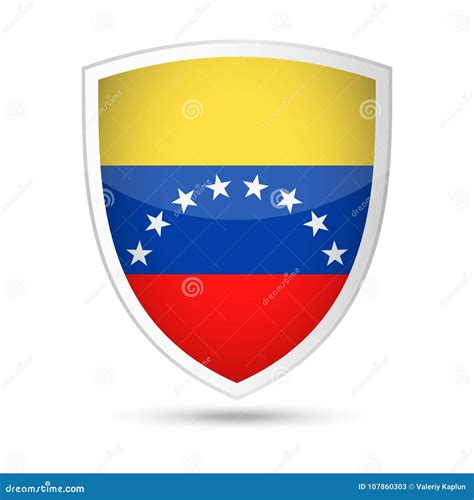 icono del escudo del vector de la bandera de venezuela stock de ilustración ilustración de
