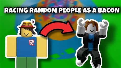 Racing Random People As A Bacon Robloxtower Of Hell Youtube