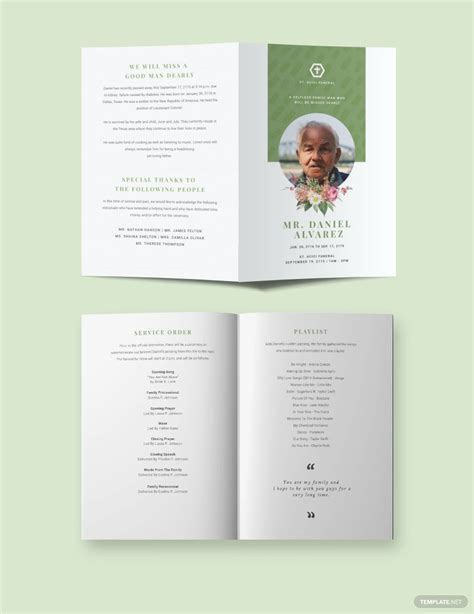 Creative Eulogy Funeral Bi Fold Brochure Template In Indesign Word