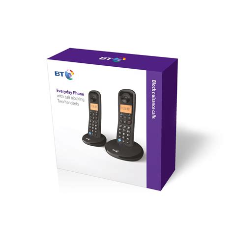 Buy Bt Everyday Cordless Home Phone With Basic Call Blocking Twin Handset Pack Online At