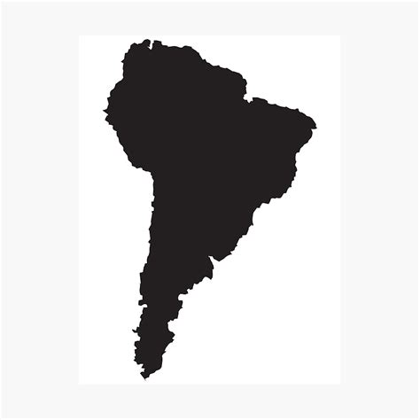 South America Simple Shape Map Photographic Print By Jazzydevil
