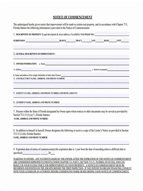 Noc.pdf is hosted at free file sharing service 4shared. FREE 7+ Notice of Commencement Forms in PDF | Ms Word