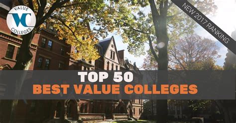 Top 50 Best Value Colleges Ranking
