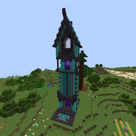A Double Nether Portal Tower Bottom Portal Goes To The Nether Hub Top