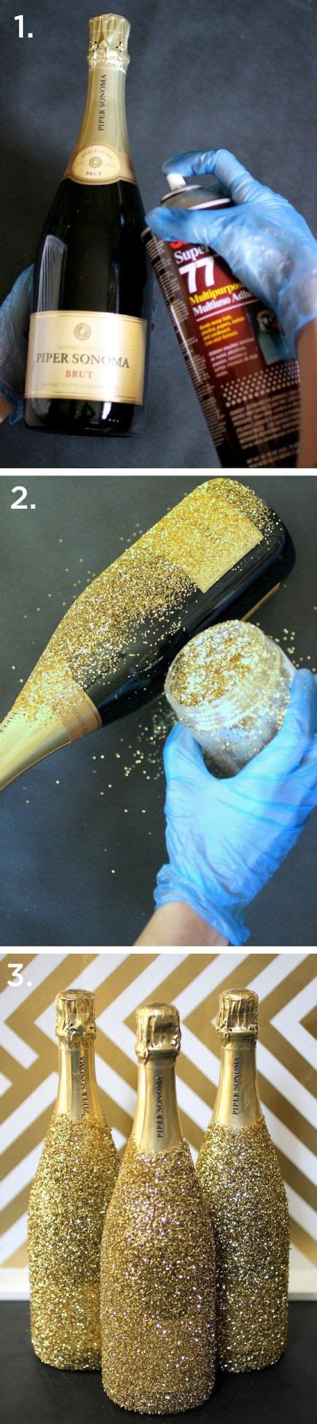 Glittered Wine Bottles Do It And How